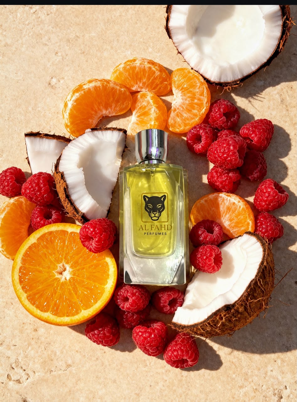 عطر الفهد محاط بنفحات من الفواكه وجوز الهند
